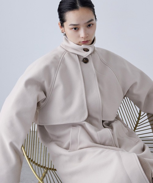 Fashion Letter（ファッションレター）の「ヨークステンカラーコート（ステンカラーコート・レディース・ダークグリーン/モカ/アイボリー/ベージュ・L/M）」の7枚目の写真