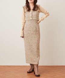 ME COUTURE（ミークチュール）の「チェックセットタイトスカート 