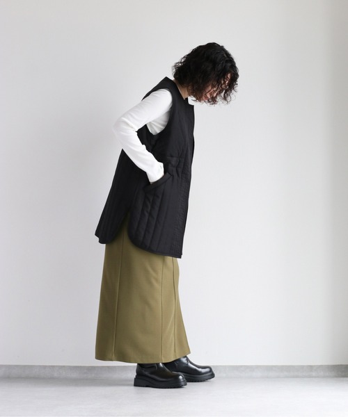 cepo（セポ）の「ドロストキルトベスト（ダウンベスト・レディース・ブラック/ベージュ・M）」の10枚目の写真