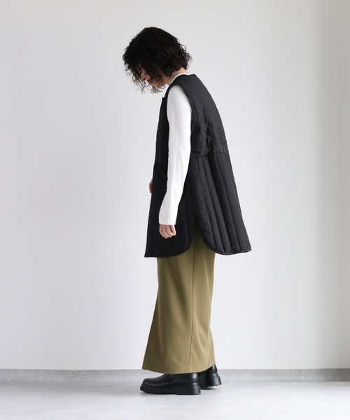 cepo（セポ）の「ドロストキルトベスト（ダウンベスト・レディース・ブラック/ベージュ・M）」の12枚目の写真