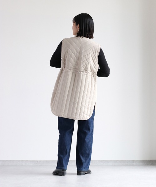 cepo（セポ）の「ドロストキルトベスト（ダウンベスト・レディース・ブラック/ベージュ・M）」の20枚目の写真