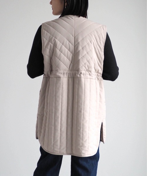 cepo（セポ）の「ドロストキルトベスト（ダウンベスト・レディース・ブラック/ベージュ・M）」の16枚目の写真