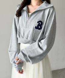 Heather | ハーフZIPロゴ裏毛スウェット　973246(スウェット)