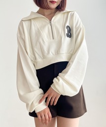 Heather | ハーフZIPロゴ裏毛スウェット　973246(スウェット)