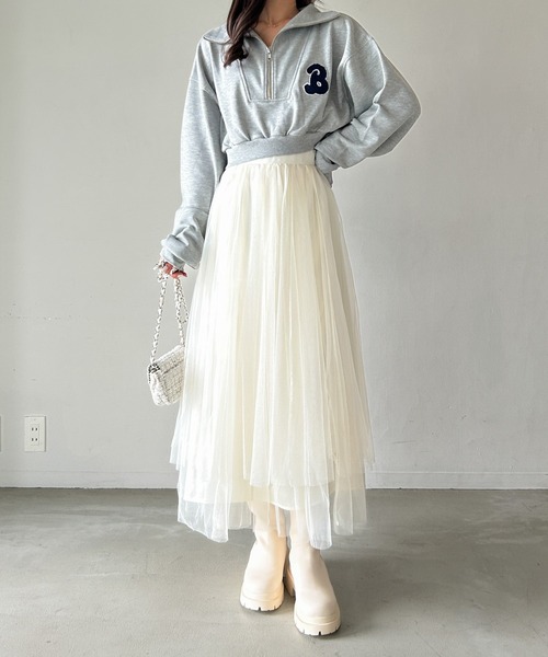 Heather（ヘザー）の「ハーフZIPロゴ裏毛スウェット　973246（スウェット・レディース・ホワイト/ブラウン/グレー・FREE）」の20枚目の写真