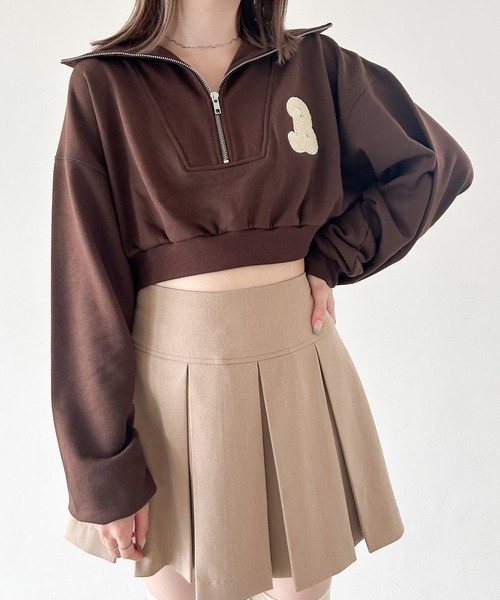 Heather（ヘザー）の「ハーフZIPロゴ裏毛スウェット　973246（スウェット・レディース・ホワイト/ブラウン/グレー・FREE）」の10枚目の写真