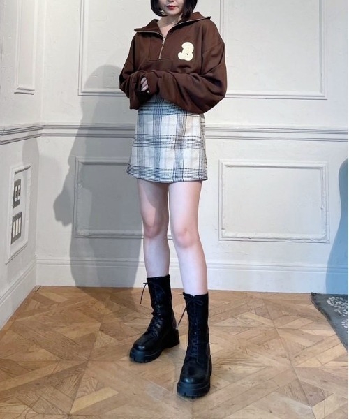 Heather（ヘザー）の「ハーフZIPロゴ裏毛スウェット　973246（スウェット・レディース・ホワイト/ブラウン/グレー・FREE）」の11枚目の写真