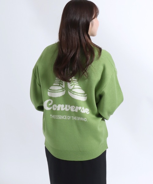 CONVERSE(コンバース)の「CONVERSE(コンバース)ハイカットスニーカーシューズ ジャガード編みバックプリントニットセーター(ニット/セーター・レディース・レッド/ライトグリーン/スミクロ/アイボリー・L/M)」の20枚目の写真
