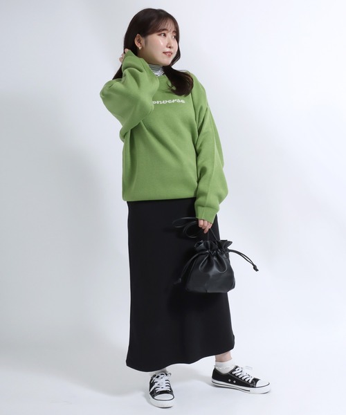 CONVERSE(コンバース)の「CONVERSE(コンバース)ハイカットスニーカーシューズ ジャガード編みバックプリントニットセーター(ニット/セーター・レディース・レッド/ライトグリーン/スミクロ/アイボリー・L/M)」の21枚目の写真