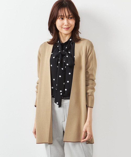 A/C DESIGN BY ALPHA CUBIC（エーシーデザインバイアルファキュービック）の「【洗濯可能】毛玉ができにくい着流しカーディガン（カーディガン/ボレロ・レディース・モカ/ワインレッド/ブラック/ブルー・M/L/LL）」の5枚目の写真