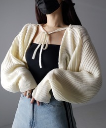 ※※【 9color 】2WAYリボンモヘアライクショートリブニットカーデ
