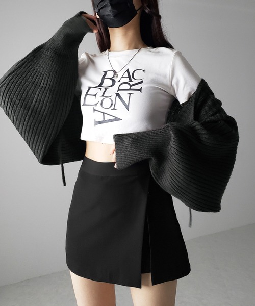 me+em select(ミームセレクト)の「※※【 9color 】2WAYリボンモヘアライクショートリブニットカーデ(カーディガン/ボレロ・レディース・ロイヤルブルー/ブルーグレー/ダークグレー/ブラック/グリーン/ピンク/ミント/アイボリー/スモークピンク・FREE)」の21枚目の写真