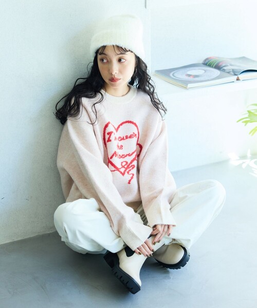 FREAK'S STORE（フリークスストア）の「ハート ジャガード ロゴニット