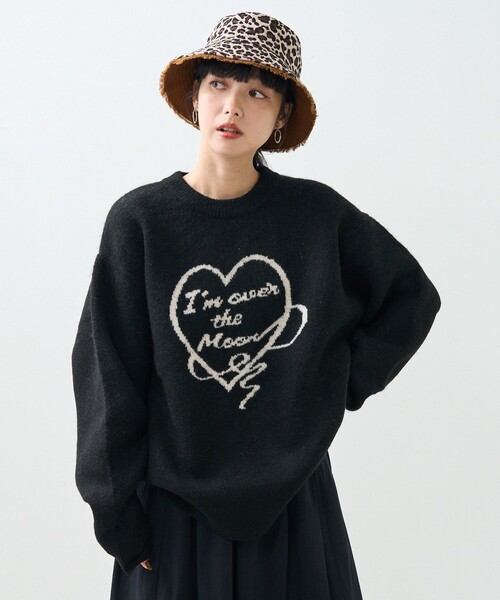 ロゴ ニット　ブラック黒　M ITEMS URBANRESEARCH（アイテムズ アーバンリサーチ） セーター ニット