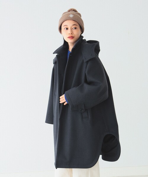 BEAMS BOY（ビームスボーイ）の「BEAMS BOY / ポリエステル メルトン デタッチ フード コート 23FW（その他アウター・レディース・チャコールグレー/ベージュ/オリーブ・ONE SIZE）」の7枚目の写真