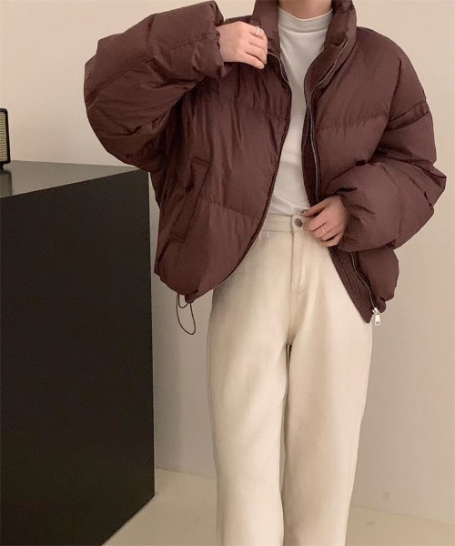 Ritzy（リッツィー）の「ショート丈 エコダウンジャケット（ダウンジャケット/コート・レディース・ブラウン/グレー/ブラック/ホワイト・L/M）」の4枚目の写真