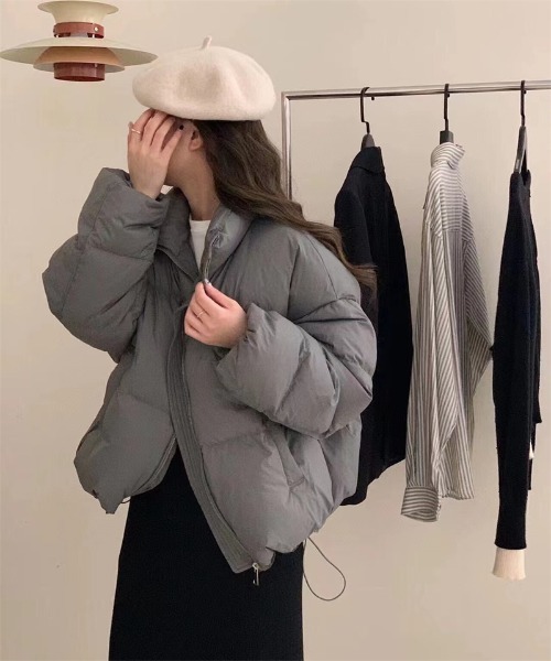 Ritzy（リッツィー）の「ショート丈 エコダウンジャケット（ダウンジャケット/コート・レディース・ブラウン/グレー/ブラック/ホワイト・L/M）」の6枚目の写真