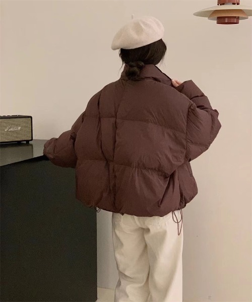 Ritzy（リッツィー）の「ショート丈 エコダウンジャケット（ダウンジャケット/コート・レディース・ブラウン/グレー/ブラック/ホワイト・L/M）」の7枚目の写真