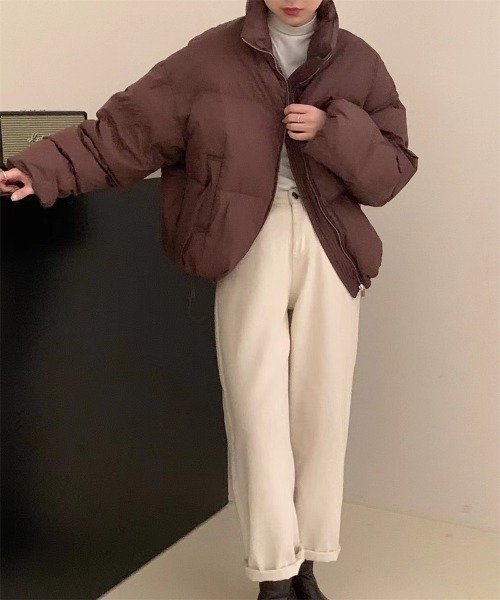 Ritzy（リッツィー）の「ショート丈 エコダウンジャケット（ダウンジャケット/コート・レディース・ブラウン/グレー/ブラック/ホワイト・L/M）」の8枚目の写真