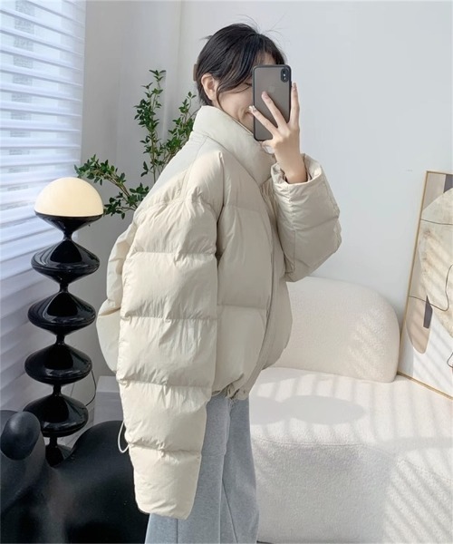 Ritzy（リッツィー）の「ショート丈 エコダウンジャケット（ダウンジャケット/コート・レディース・ブラウン/グレー/ブラック/ホワイト・L/M）」の14枚目の写真