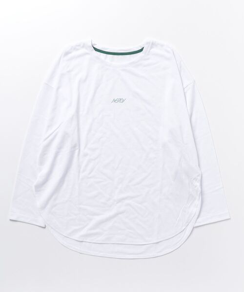 NERGY（ナージー）の「【別注】ナージージャパン NERGY ラウンドロングTシャツ_ 限定コラボ（Tシャツ/カットソー・レディース・ホワイト/ピンク/グレー・FREE）」の2枚目の写真