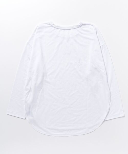 NERGY（ナージー）の「【別注】ナージージャパン NERGY ラウンドロングTシャツ_ 限定コラボ（Tシャツ/カットソー・レディース・ホワイト/ピンク/グレー・FREE）」の4枚目の写真