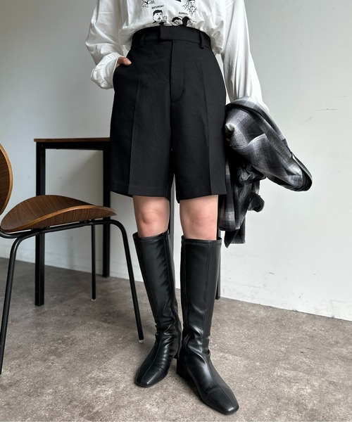 CPCM（シーピーシーエム）の「ワンタックハーフパンツ（その他パンツ・レディース・グレー/アイボリー/ブラック・FREE）」の10枚目の写真