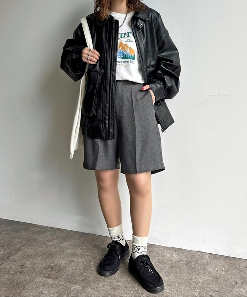 CPCM（シーピーシーエム）の「ワンタックハーフパンツ（その他パンツ・レディース・グレー/アイボリー/ブラック・FREE）」の21枚目の写真