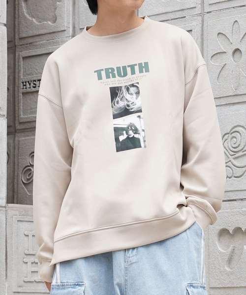 1111clothing(ワンフォークロージング)の「アートフォト 段ボールニット プルオーバー / Art Photo Neoprene Pullover / トレーナー ロンT スウェット ユニセックス(スウェット・メンズ・ホワイト系1/ブラック系3/ホワイト系3/ホワイト系2/グレー系1/ベージュ系2・L/M)」の6枚目の写真