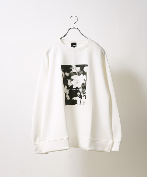 1111clothing(ワンフォークロージング)の「アートフォト 段ボールニット プルオーバー / Art Photo Neoprene Pullover / トレーナー ロンT スウェット ユニセックス(スウェット・メンズ・ホワイト系1/ブラック系3/ホワイト系3/ホワイト系2/グレー系1/ベージュ系2・L/M)」の7枚目の写真