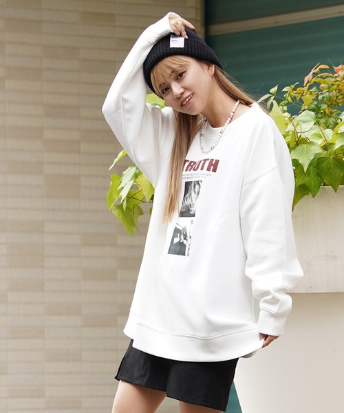 1111clothing(ワンフォークロージング)の「アートフォト 段ボールニット プルオーバー / Art Photo Neoprene Pullover / トレーナー ロンT スウェット ユニセックス(スウェット・メンズ・ホワイト系1/ブラック系3/ホワイト系3/ホワイト系2/グレー系1/ベージュ系2・L/M)」の20枚目の写真