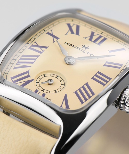 HAMILTON（ハミルトン）の「HAMILTON [ハミルトン] 腕時計 Boulton （ボルトン） Small Second クオーツ 23,5mm x 27,40mm グリーン×ホワイト/ベージュ×ベージュ/ホワイト×グリーン/ホワイト×イエロー（アナログ腕時計・レディース・グリーン/ベージュ/ホワイト×イエロー/ホワイト×グリーン・FREE）」の12枚目の写真