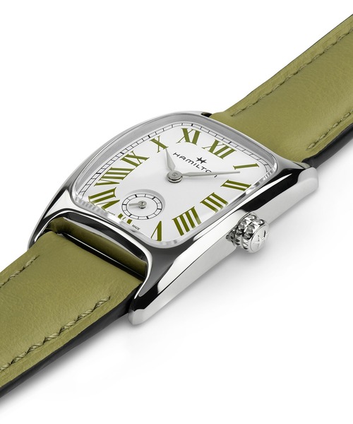 HAMILTON（ハミルトン）の「HAMILTON [ハミルトン] 腕時計 Boulton （ボルトン） Small Second クオーツ 23,5mm x 27,40mm グリーン×ホワイト/ベージュ×ベージュ/ホワイト×グリーン/ホワイト×イエロー（アナログ腕時計・レディース・グリーン/ベージュ/ホワイト×イエロー/ホワイト×グリーン・FREE）」の16枚目の写真