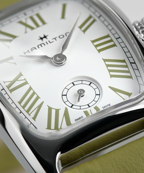 HAMILTON（ハミルトン）の「HAMILTON [ハミルトン] 腕時計 Boulton （ボルトン） Small Second クオーツ 23,5mm x 27,40mm グリーン×ホワイト/ベージュ×ベージュ/ホワイト×グリーン/ホワイト×イエロー（アナログ腕時計・レディース・グリーン/ベージュ/ホワイト×イエロー/ホワイト×グリーン・FREE）」の17枚目の写真