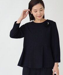 ◆【セレモニー/入卒/SETUP可/洗える】ツイードペプラムブラウス