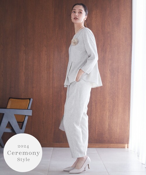 THE SHOP TK (ザ ショップ ティーケー )の「◆【セレモニー/入卒/SETUP可/洗える】ツイードペプラムブラウス(シャツ/ブラウス・レディース・ホワイト系6/ブルー系その他5/ネイビー系3・12/13)」の6枚目の写真