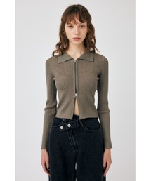 ZIP UP LS KNIT シャツ　moussy MOUSSY（マウジー）の「ZIP UP LS KNIT シャツ（ニット/セーター