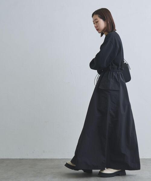 coen（コーエン）の「スウェット×カーゴドッキングワンピース（ワンピース・レディース・ブラック/ナチュラル/オリーブ・FREE）」の6枚目の写真
