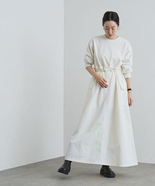 coen（コーエン）の「スウェット×カーゴドッキングワンピース（ワンピース・レディース・ブラック/ナチュラル/オリーブ・FREE）」の14枚目の写真