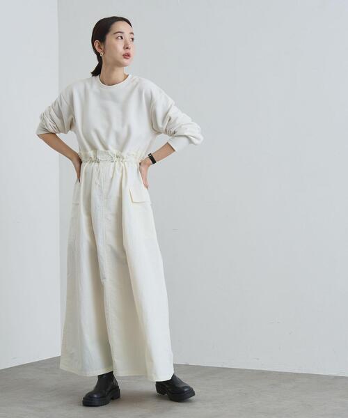 coen（コーエン）の「スウェット×カーゴドッキングワンピース（ワンピース・レディース・ブラック/ナチュラル/オリーブ・FREE）」の15枚目の写真