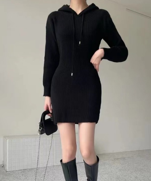 ニットフーディミニワンピース（ワンピース）｜Vipoa（ヴィポア  