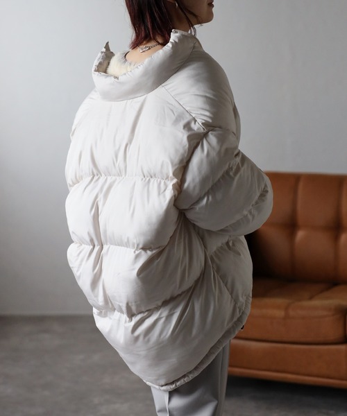 Fizz（フィズ）の「【Fizz/フィズ】　ハイネック中綿ジャケット（ダウンジャケット/コート・レディース・ブラック/ベージュ/ライトカーキ/アイボリー・M）」の7枚目の写真