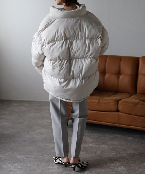 Fizz（フィズ）の「【Fizz/フィズ】　ハイネック中綿ジャケット（ダウンジャケット/コート・レディース・ブラック/ベージュ/ライトカーキ/アイボリー・M）」の11枚目の写真