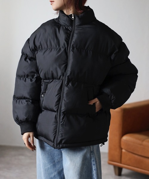 Fizz（フィズ）の「【Fizz/フィズ】　ハイネック中綿ジャケット（ダウンジャケット/コート・レディース・ブラック/ベージュ/ライトカーキ/アイボリー・M）」の20枚目の写真