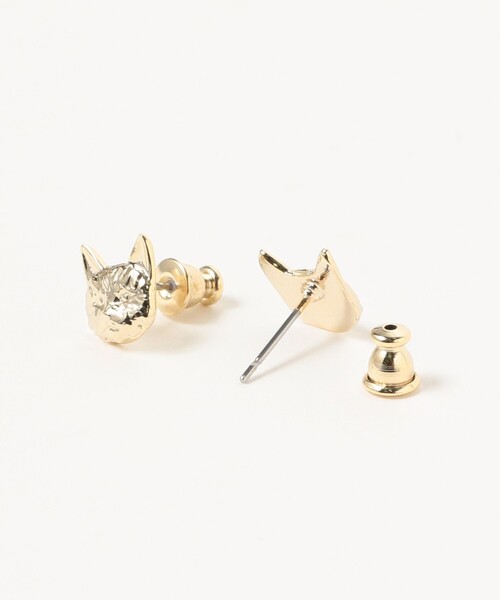 mmts(マミタス)の「〈UNISEX〉mmts / フラットフェイス 猫ピアス(ピアス(両耳用)・レディース・ゴールド・ONE SIZE)」の2枚目の写真
