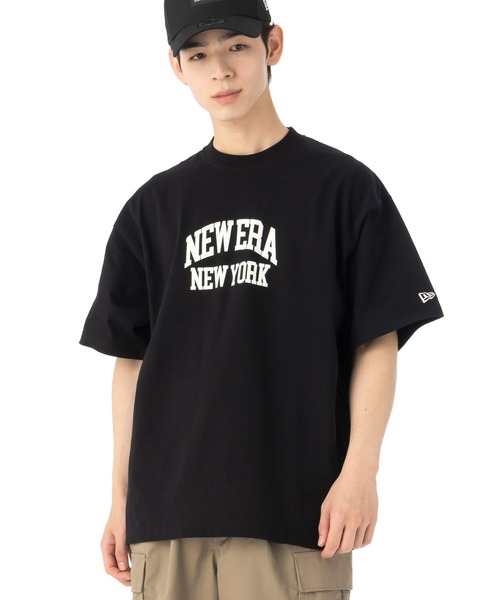 NEW ERA(ニューエラ)の「ニューエラ 半袖Tシャツ オーバーサイズ クラシックアーチロゴ(Tシャツ/カットソー・メンズ・ブラック/ストーン/ホワイト・L/M/S/XXL/XL)」の2枚目の写真