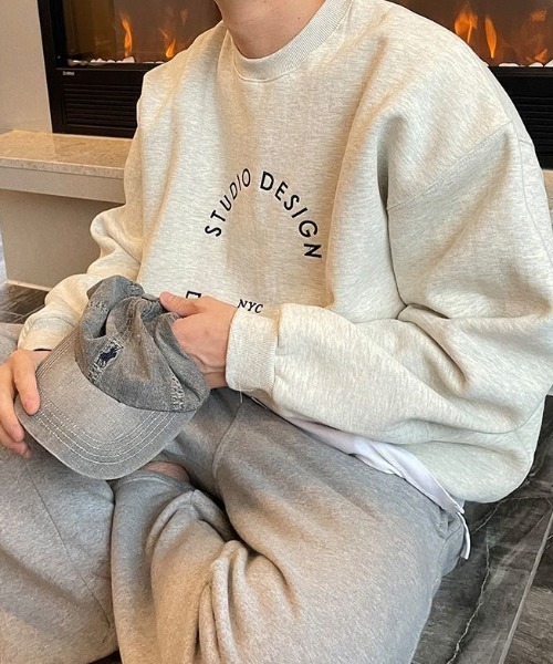 B.R.U（ブル）の「グラフィック裏起毛スウェット / トレーナー（スウェット・メンズ・ネイビー/グレー・FREE）」の5枚目の写真