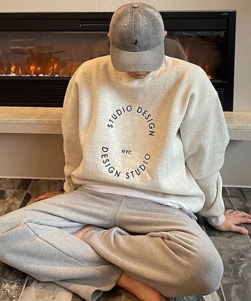 B.R.U（ブル）の「グラフィック裏起毛スウェット / トレーナー（スウェット・メンズ・ネイビー/グレー・FREE）」の7枚目の写真