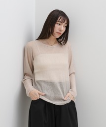 バックスリットシアーカットソー