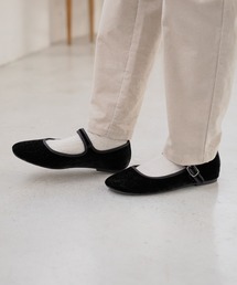 studio CLIP | 【撥水/消臭/抗菌防臭/クッションインソール】ワンストラップベロアシューズ(パンプス)